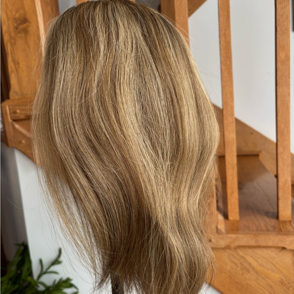 REDUCTION $500.00! Human Hair Dk Blonde w/ Lt Blonde highlights Highline Wig - Picture 6 of 12